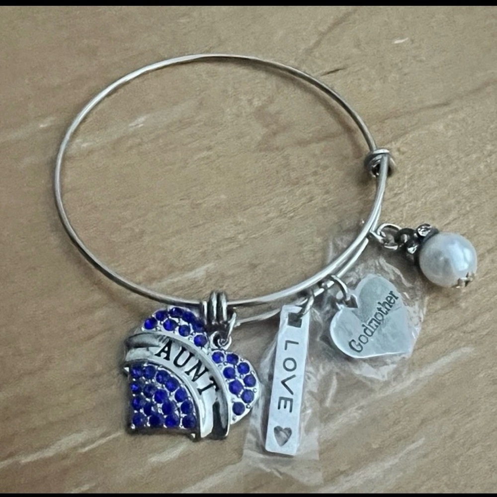 LParkin Godmother / Aunt  Bangle Bracelet Blue  NWOT